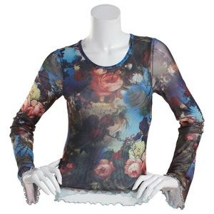 Almost Famous-Roxy Renaissance Long Sleeve Mesh Tee NWT